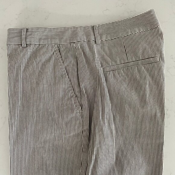 Lauren Ralph Lauren Active Striped 4 Pocket Cotton Bermuda Shorts Tan+White Sz 8 - Picture 3 of 12